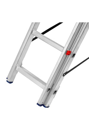 Лестница, 3 х 8 ступеней, алюминиевая, трехсекционная, Россия, Сибртех