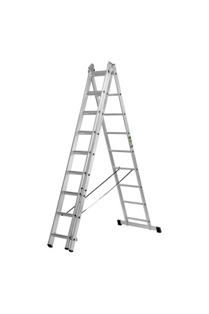 Лестница, 3 х 9 ступеней, алюминиевая, трехсекционная, Россия, Сибртех