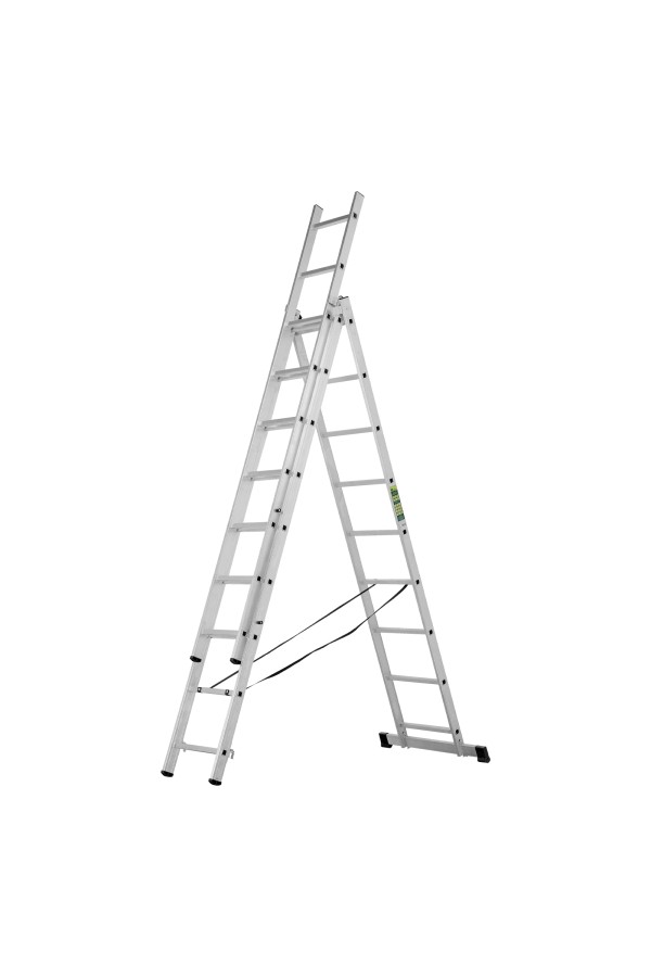 Лестница, 3 х 9 ступеней, алюминиевая, трехсекционная, Сибртех