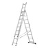 Лестница, 3 х 9 ступеней, алюминиевая, трехсекционная, Россия, Сибртех