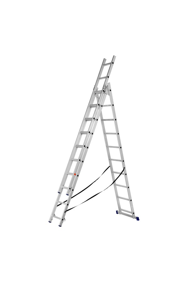 Лестница, 3 х 10 ступеней, алюминиевая, трехсекционная, Сибртех