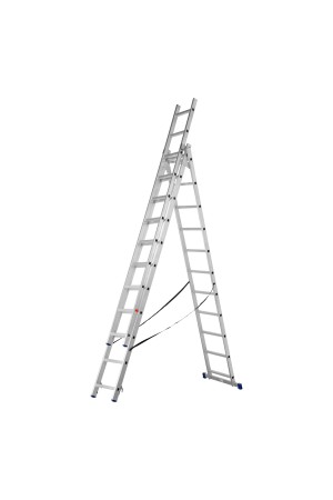 Лестница, 3 х 11 ступеней, алюминиевая, трехсекционная, Россия, Сибртех