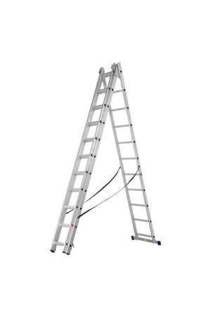 Лестница, 3 х 11 ступеней, алюминиевая, трехсекционная, Россия, Сибртех