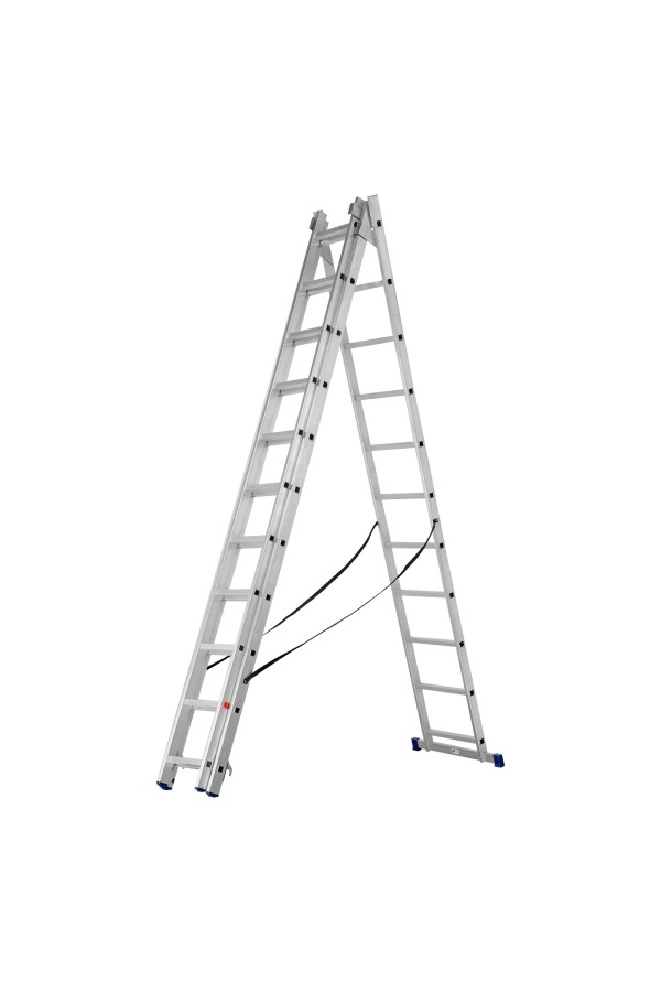 Лестница, 3 х 11 ступеней, алюминиевая, трехсекционная, Сибртех