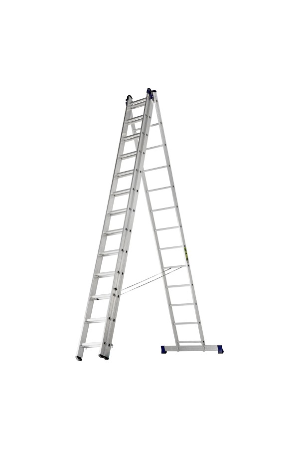Лестница, 3 х 13 ступеней, алюминиевая, трехсекционная, Сибртех