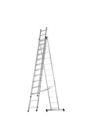 Лестница, 3 х 13 ступеней, алюминиевая, трехсекционная, Россия, Сибртех