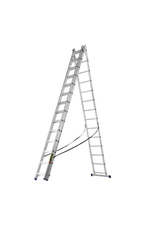 Лестница, 3 х 14 ступеней, алюминиевая, трехсекционная, Россия, Сибртех