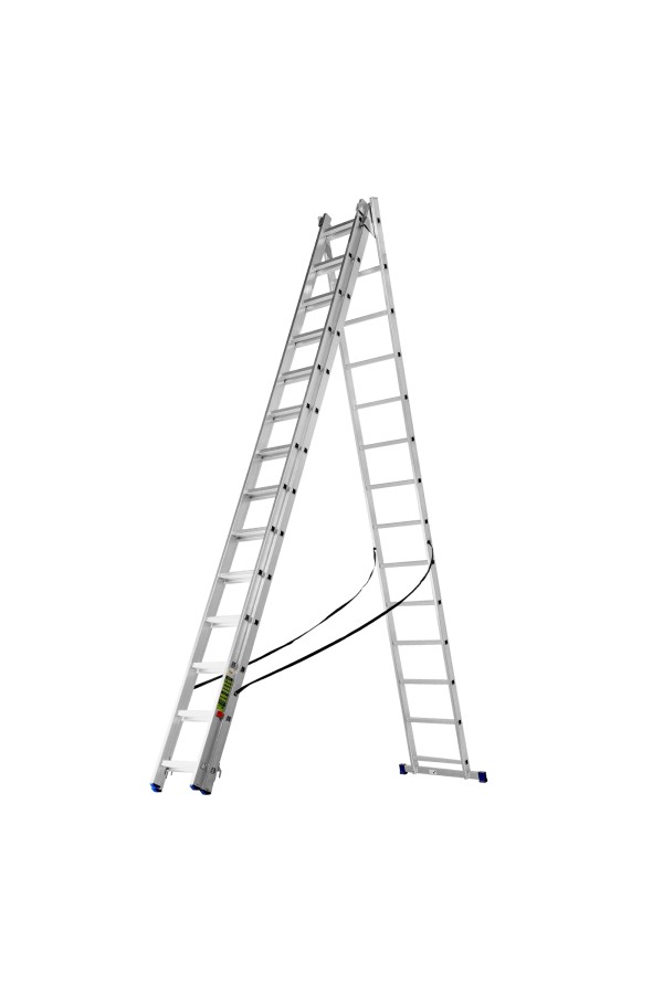 Лестница, 3 х 14 ступеней, алюминиевая, трехсекционная, Сибртех