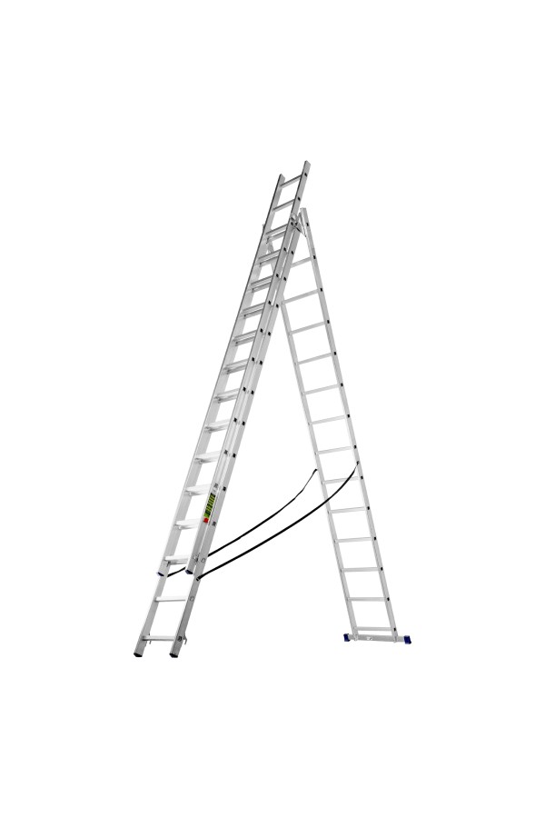 Лестница, 3 х 14 ступеней, алюминиевая, трехсекционная, Сибртех