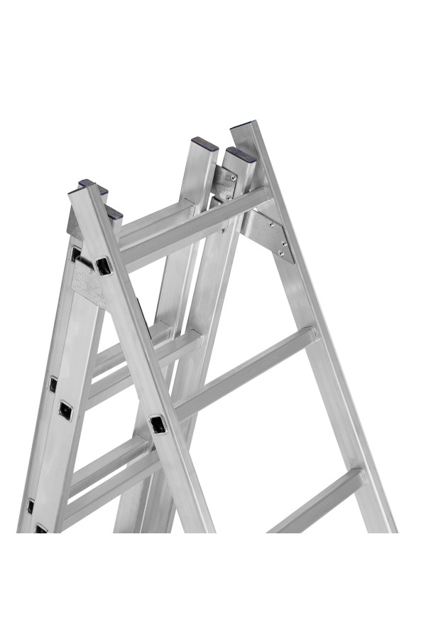 Лестница, 3 х 14 ступеней, алюминиевая, трехсекционная, Сибртех
