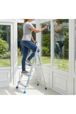 Стремянка, 3 ступени, стальная, оцинкованная Сибртех