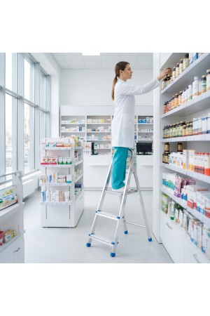 Стремянка, 3 ступени, стальная, оцинкованная Сибртех