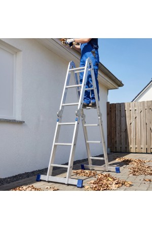 Лестница шарнирная алюминиевая, 4 х 3 ступени, Россия, Сибртех