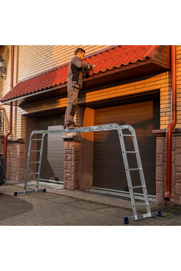 Лестница шарнирная алюминиевая, 4 х 5 ступеней, Сибртех