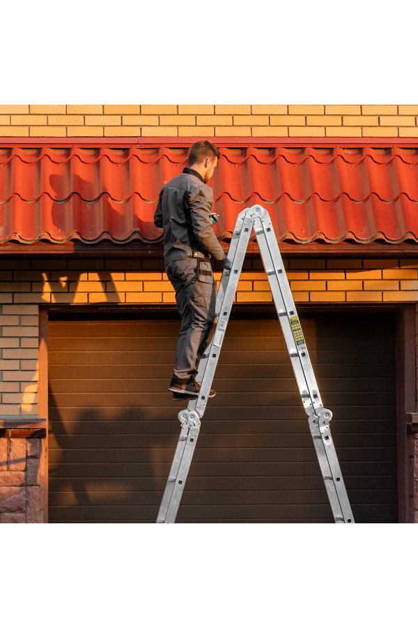 Лестница шарнирная алюминиевая, 4 х 5 ступеней, Сибртех