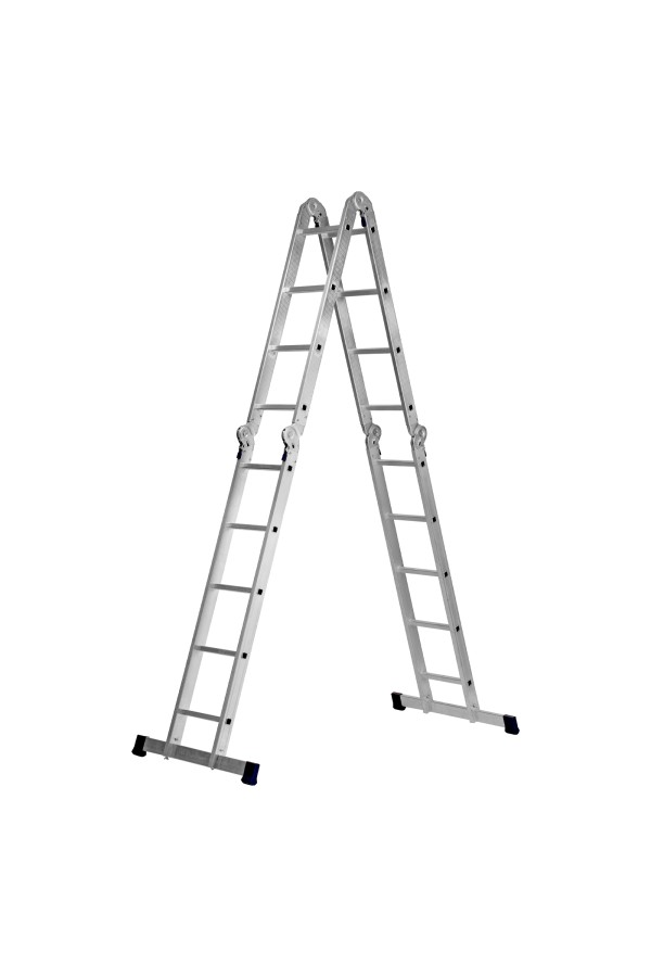 Лестница шарнирная алюминиевая, 2 х 4 + 2 х 5, Сибртех