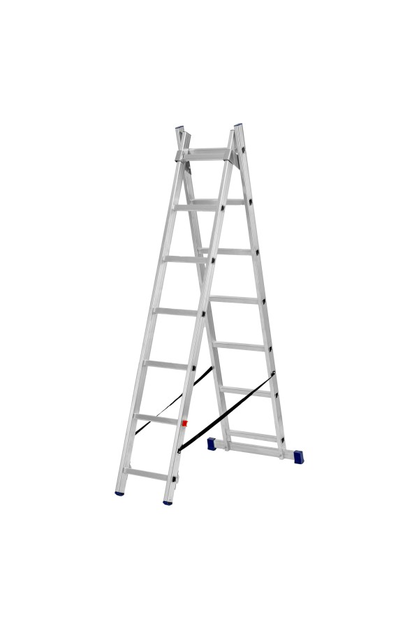 Лестница, 2 х 7 ступеней, алюминиевая, двухсекционная, Сибртех