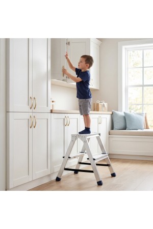 Стремянка двусторонняя 2 ступени, алюминиевая, Россия, Сибртех