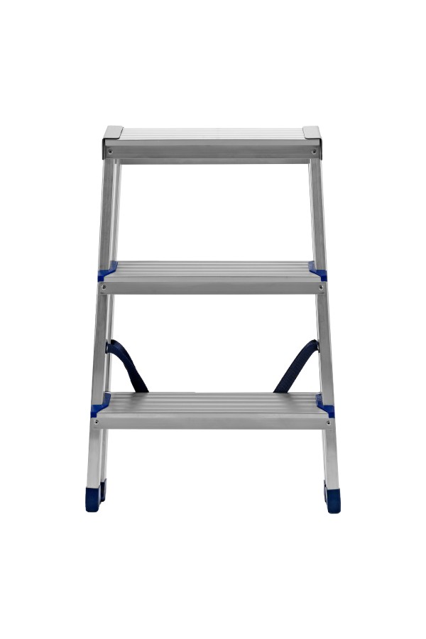 Стремянка двусторонняя 3 ступени, алюминиевая, Сибртех