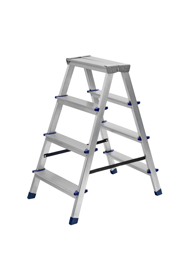 Стремянка двусторонняя 4 ступени, алюминиевая, Сибртех