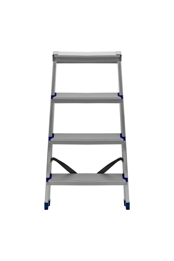 Стремянка двусторонняя 4 ступени, алюминиевая, Сибртех