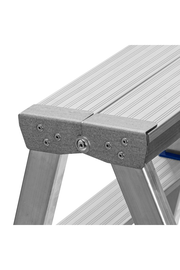 Стремянка двусторонняя 5 ступеней, алюминиевая, Сибртех