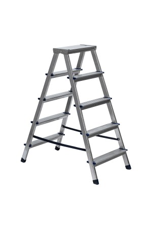 Стремянка двусторонняя 5 ступеней, алюминиевая, Россия, Сибртех