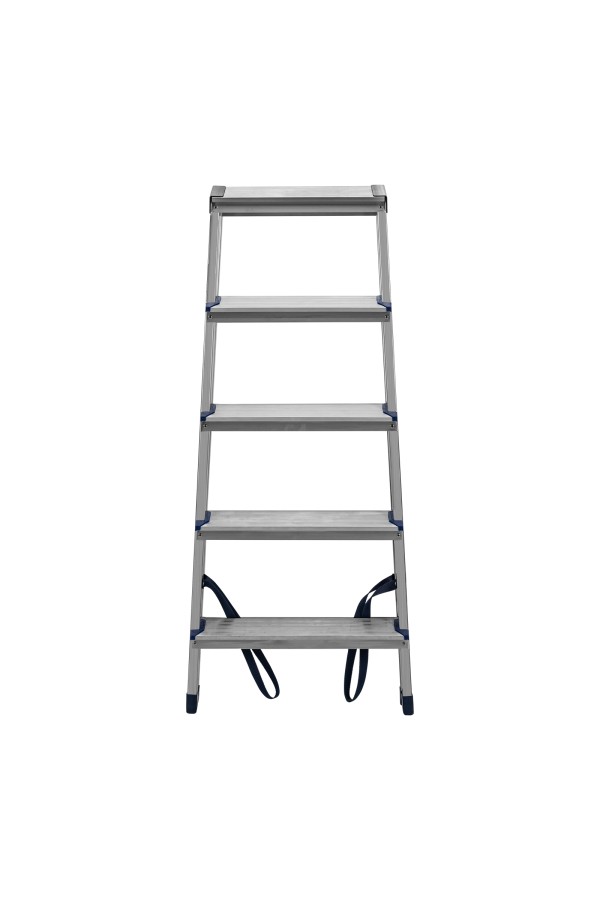 Стремянка двусторонняя 5 ступеней, алюминиевая, Сибртех