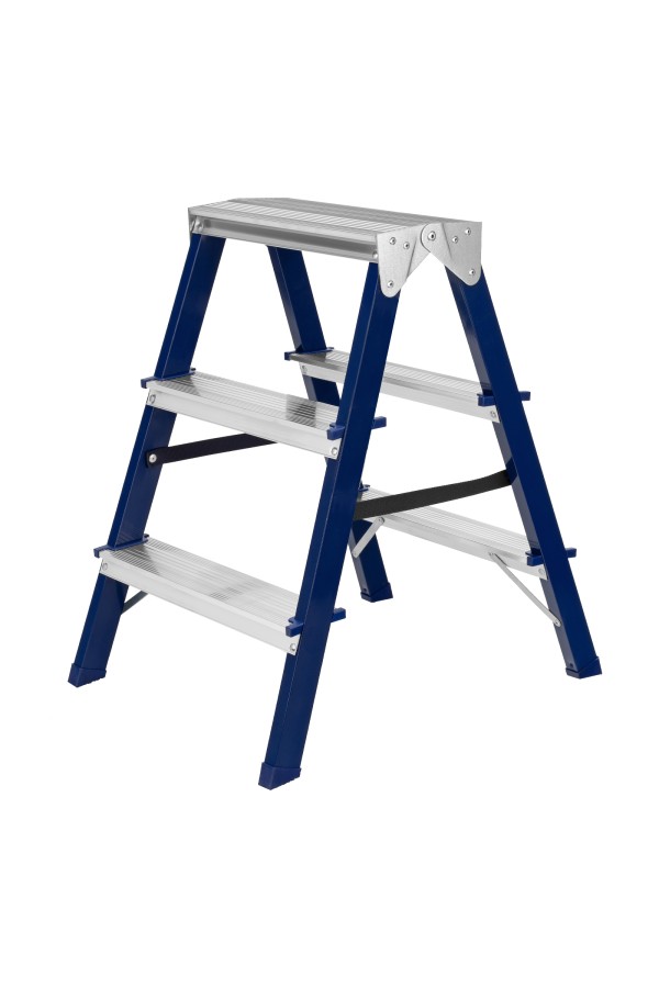 Стремянка двусторонняя 3 ступени, стальная, Сибртех