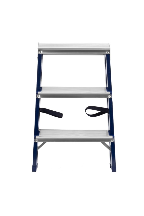 Стремянка двусторонняя 3 ступени, стальная, Сибртех