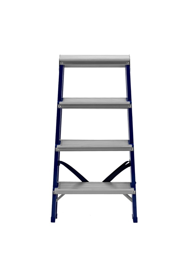 Стремянка двусторонняя 4 ступени, стальная, Сибртех