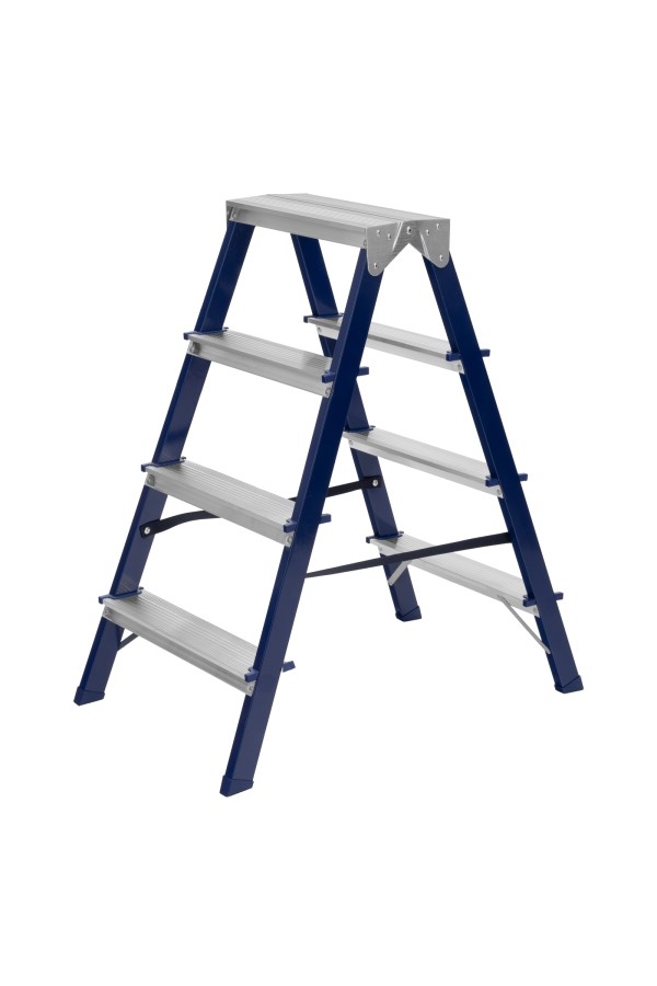 Стремянка двусторонняя 4 ступени, стальная, Сибртех