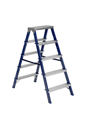 Стремянка двусторонняя 5 ступеней, стальная, Россия, Сибртех