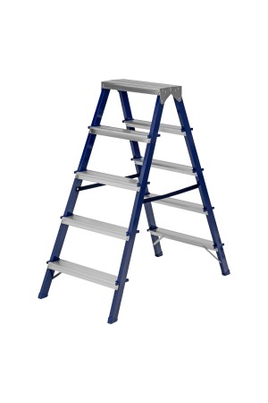 Стремянка двусторонняя 5 ступеней, стальная, Россия, Сибртех