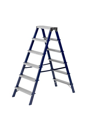 Стремянка двусторонняя 6 ступеней, стальная, Россия, Сибртех