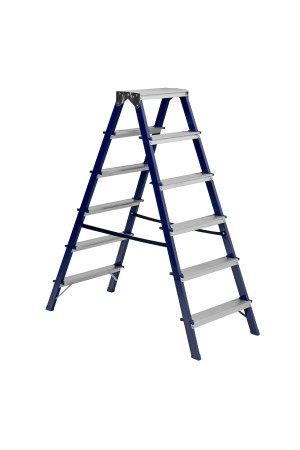 Стремянка двусторонняя 6 ступеней, стальная, Россия, Сибртех