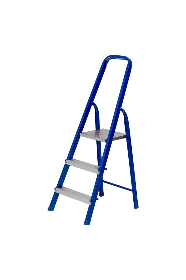 Стремянка, 3 ступени, стальной профиль, алюминиевые ступени Сибртех