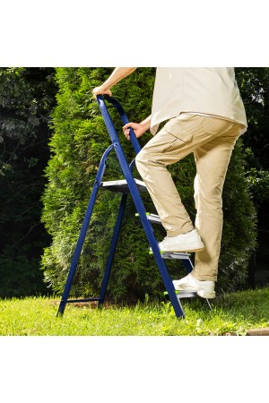 Стремянка, 4 ступени, стальной профиль, алюминиевые ступени Россия Сибртех