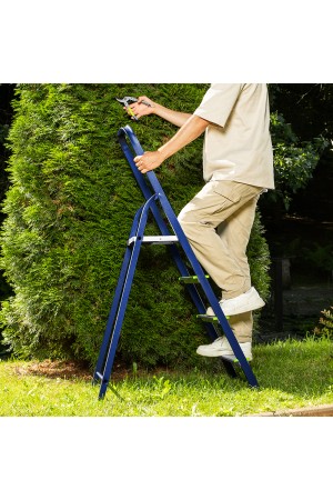 Стремянка, 4 ступени, стальной профиль, алюминиевые ступени Россия Сибртех