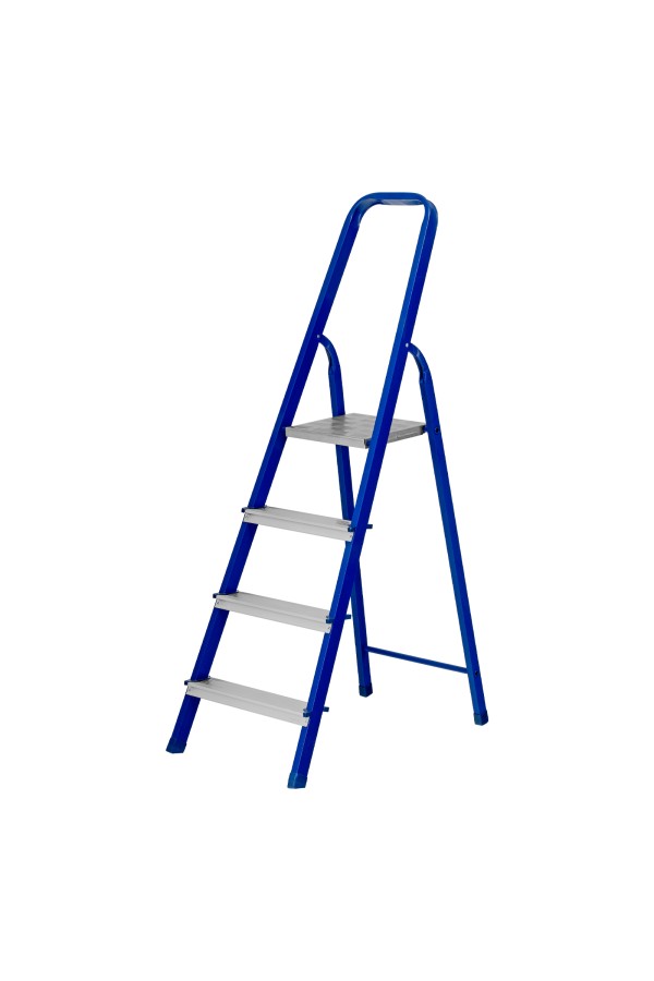 Стремянка, 4 ступени, стальной профиль, алюминиевые ступени Сибртех