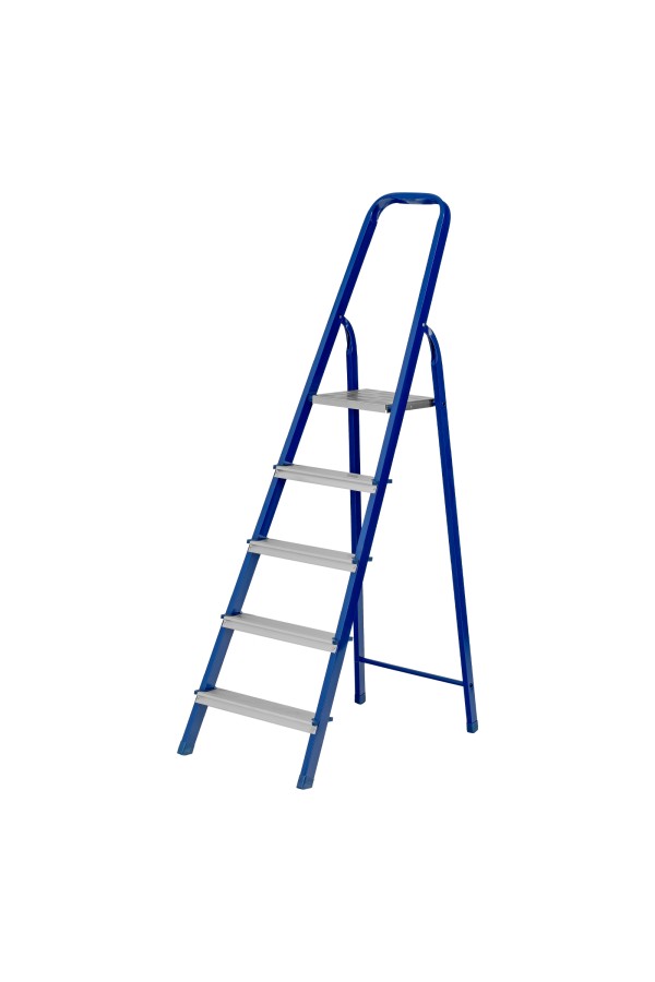 Стремянка, 5 ступеней, стальной профиль, алюминиевые ступени Сибртех