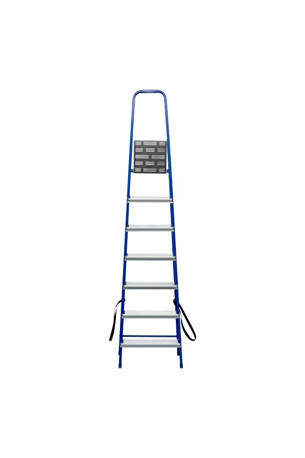 Стремянка, 7 ступеней, стальной профиль, алюминиевые ступени Сибртех