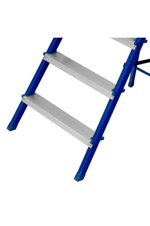 Стремянка, 7 ступеней, стальной профиль, алюминиевые ступени Россия Сибртех