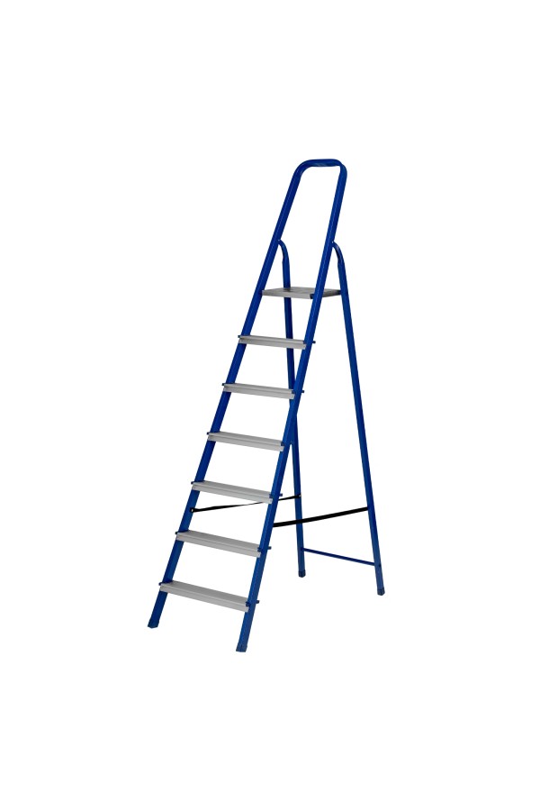 Стремянка, 7 ступеней, стальной профиль, алюминиевые ступени Сибртех