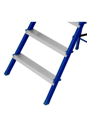 Стремянка, 8 ступеней, стальной профиль, алюминиевые ступени Россия Сибртех