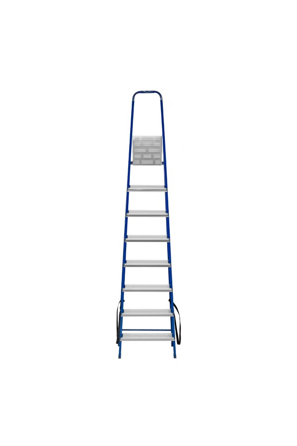 Стремянка, 8 ступеней, стальной профиль, алюминиевые ступени Сибртех