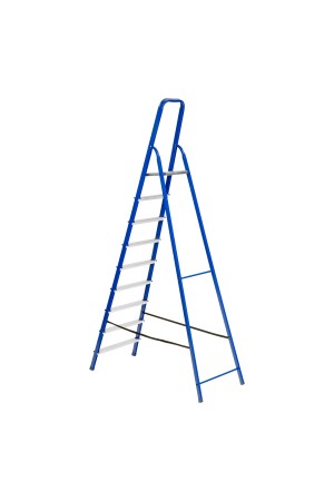 Стремянка, 9 ступеней, стальной профиль, алюминиевые ступени Россия Сибртех