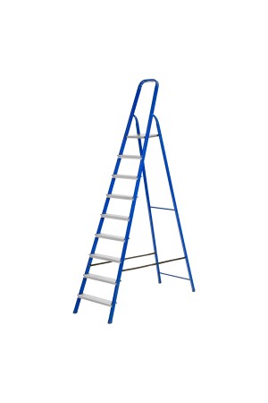 Стремянка, 9 ступеней, стальной профиль, алюминиевые ступени Россия Сибртех