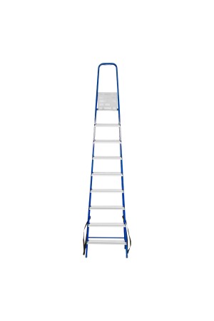 Стремянка, 9 ступеней, стальной профиль, алюминиевые ступени Россия Сибртех