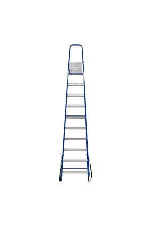 Стремянка, 10 ступеней, стальной профиль, алюминиевые ступени Россия Сибртех